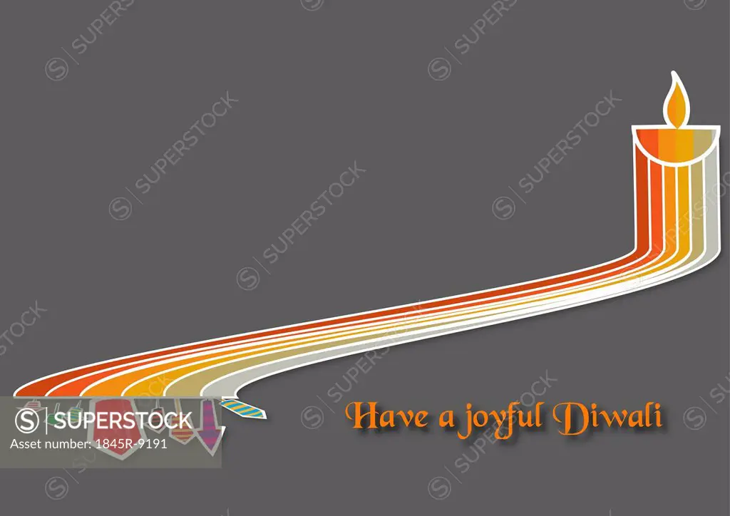 Diwali greeting isolated on gray background
