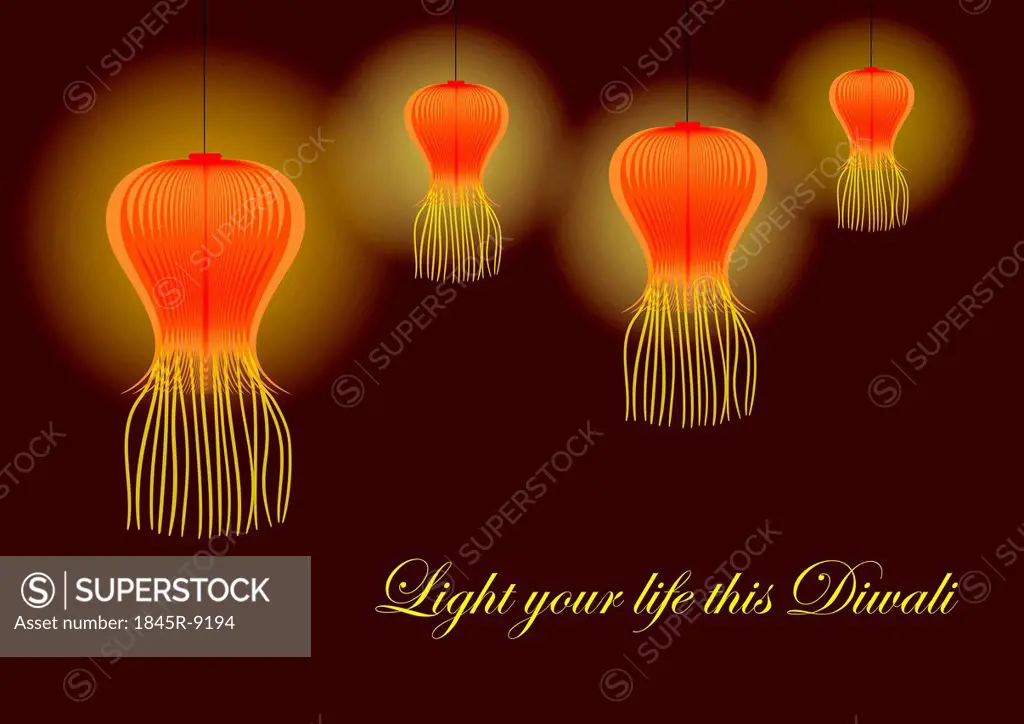 Diwali greeting isolated on brown background