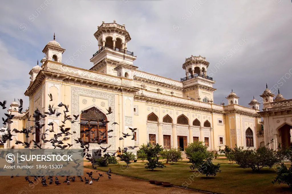 Flock of Birds at a Palace, Chowmahalla Palace, Hyderabad, Andhra Pradesh, India