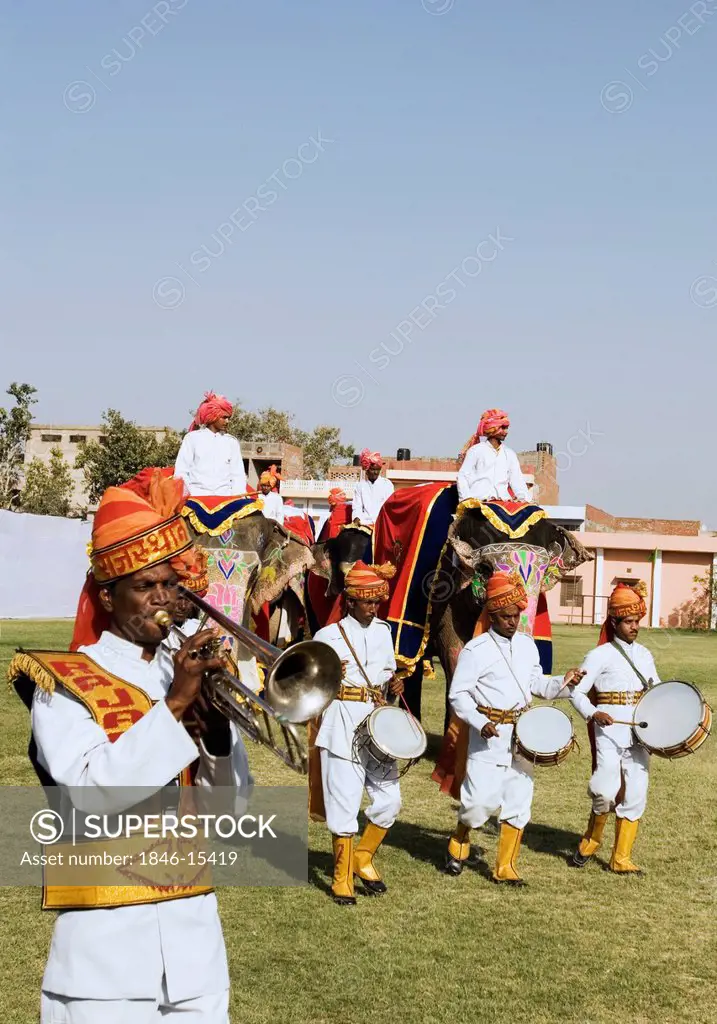 Royal procession during Elephant Festival, Jaipur, Rajasthan, India