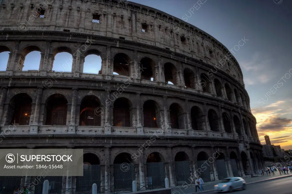 Ruins of an amphitheater, Coliseum, Lazio, Rome, Rome Province, Italy