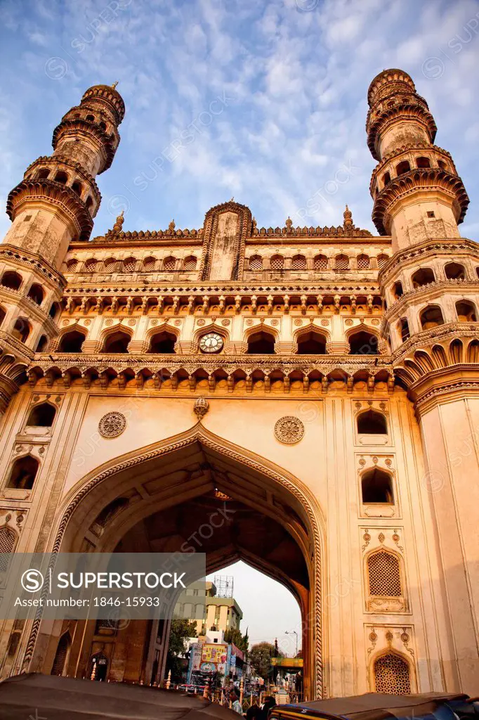 Low angle view of a Mosque, Charminar, Hyderabad, Andhra Pradesh, India