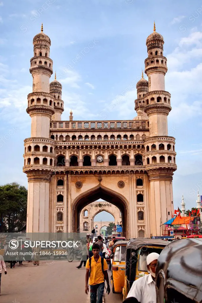 Facade of a Mosque, Charminar, Hyderabad, Andhra Pradesh, India
