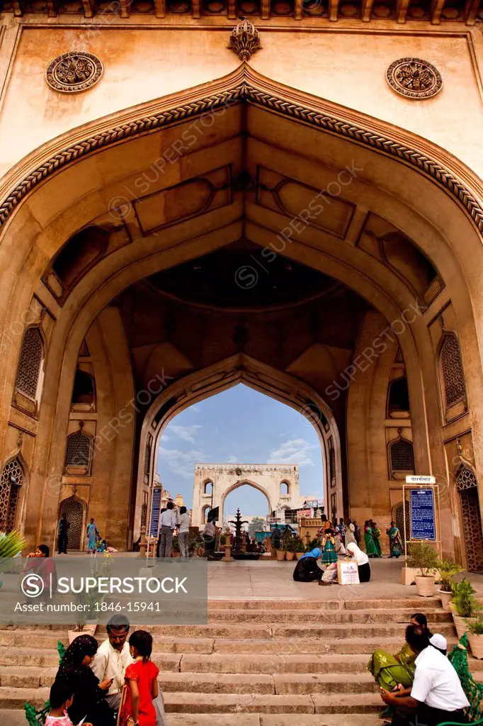 Tourists at Charminar, Hyderabad, Andhra Pradesh, India