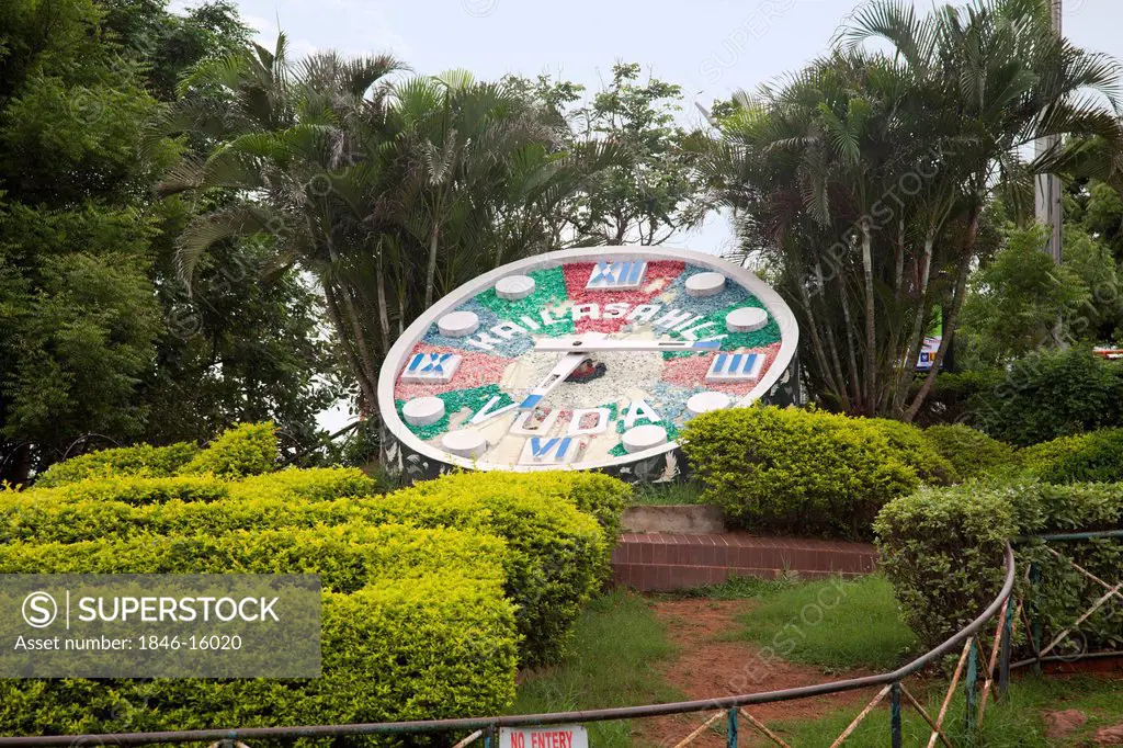 Large clock in a park, Kailasagiri Park, Vishakhapatnam, Andhra Pradesh, India
