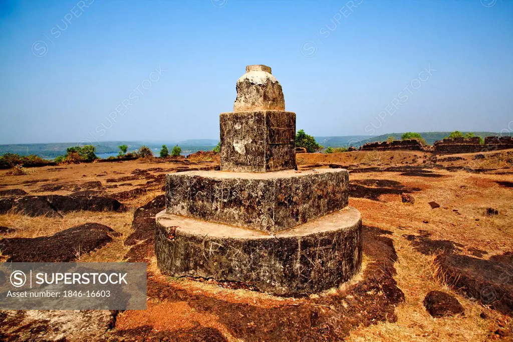 Ruins of the Chapora Fort, Vagator Beach, Vagator, Bardez, North Goa, Goa, India