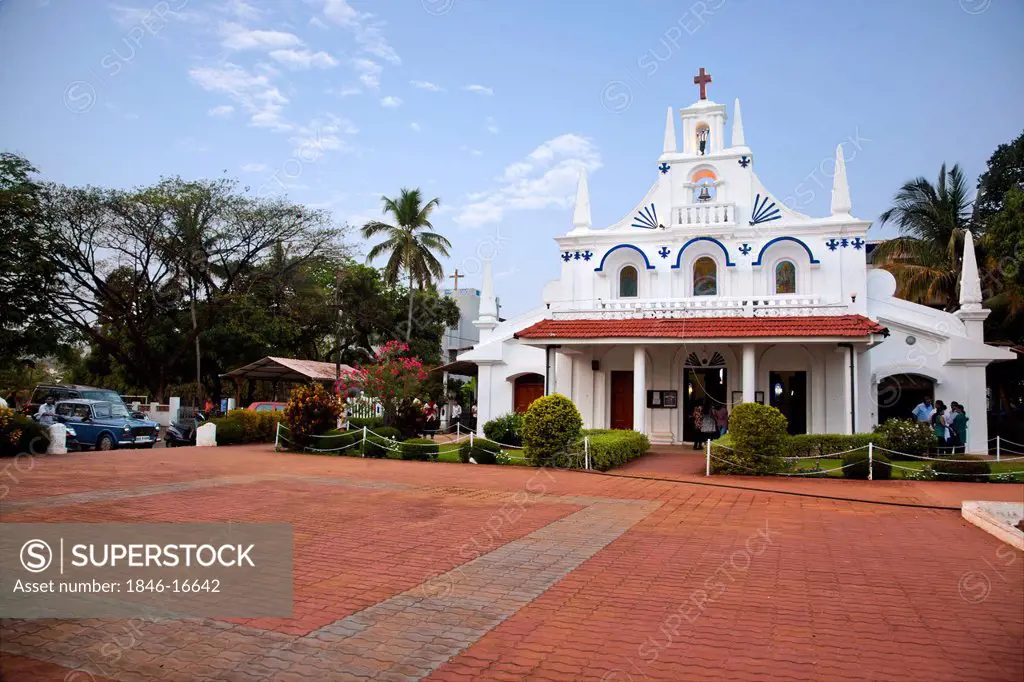 Facade of a church, Church And Convent Of St Francis Of Assisi, Mapusa, North Goa, Goa, India