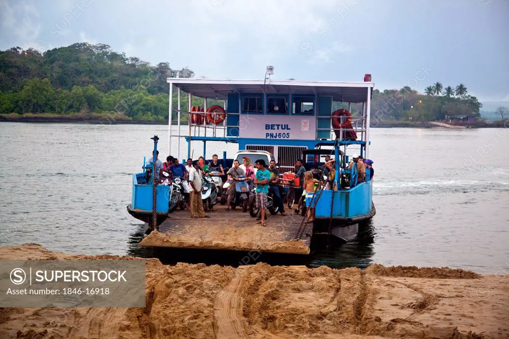 Ferry at Mandovi River, North Goa, Goa, India