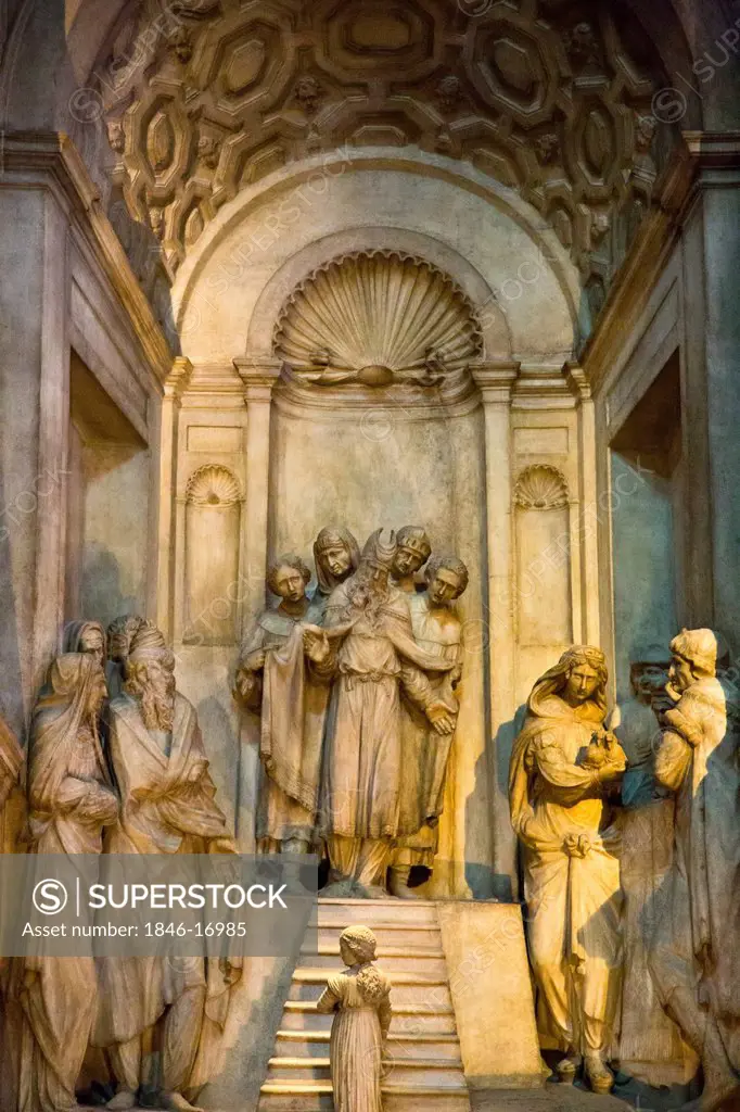 Interior detail of the Duomo Di Milano, Milan, Lombardy, Italy