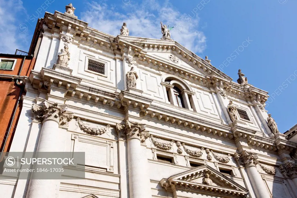 Facade of a church, Venice, Veneto, Italy