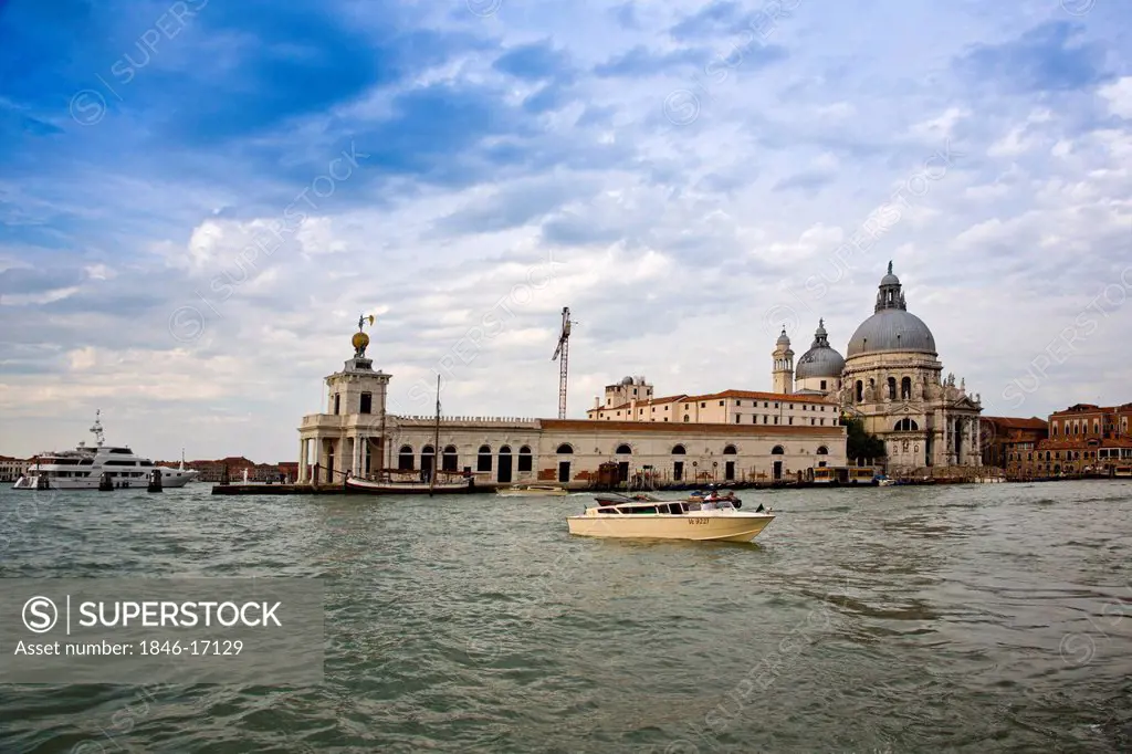 Church at the waterfront, Santa Maria Della Salute, Grand Canal, Venice, Veneto, Italy