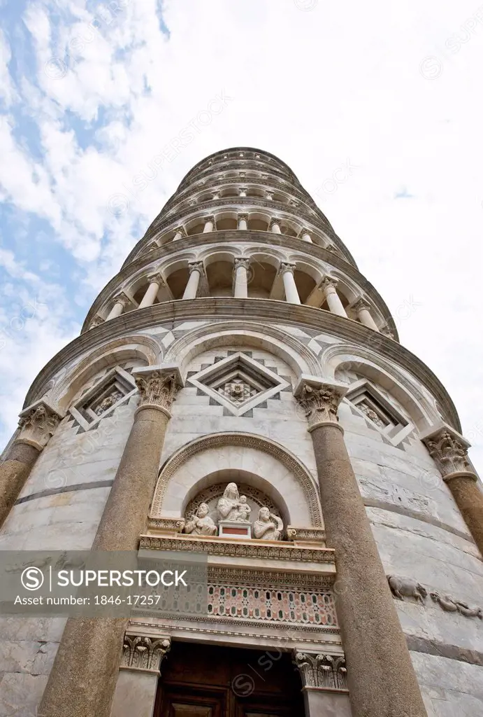 Low angle view of a tower, Leaning Tower Of Pisa, Pisa, Tuscany, Italy