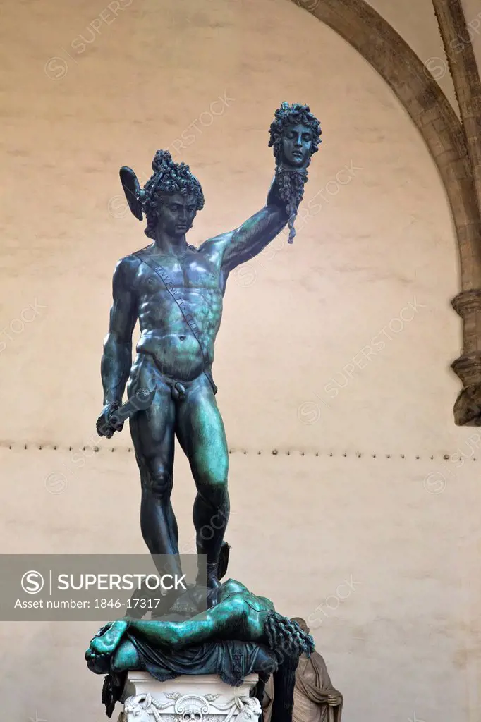 Statue of Perseus with the Head of Medusa at Piazza Della Signoria, Florence, Tuscany, Italy