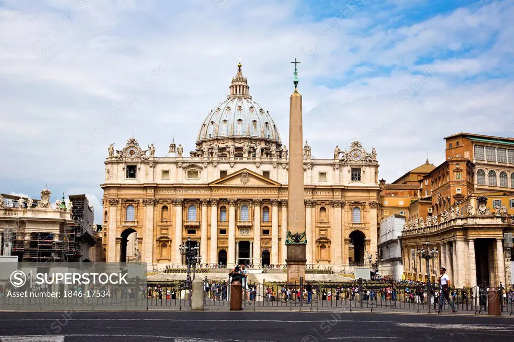 Facade of a church, St. Peter's Basilica, St. Peter's Square, Vatican City, Rome, Lazio, Italy
