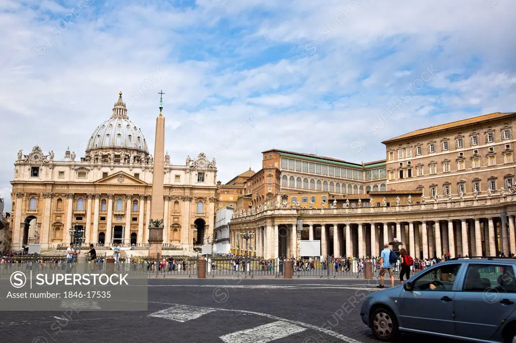 Facade of a church, St. Peter's Basilica, St. Peter's Square, Vatican City, Rome, Lazio, Italy