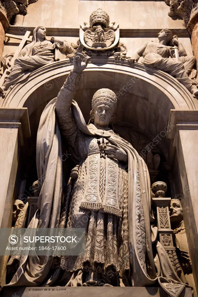 Low angle view of a statue, St. Peter's Basilica, Vatican City, Rome, Lazio, Italy