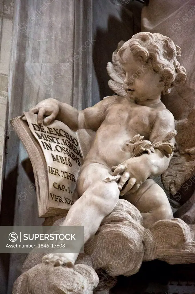 Low angle view of a statue, St. Peter's Basilica, Vatican City, Rome, Lazio, Italy