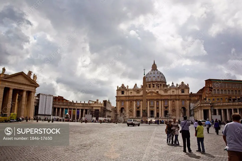 Facade of a church, St. Peter's Basilica, Vatican City, Rome, Lazio, Italy