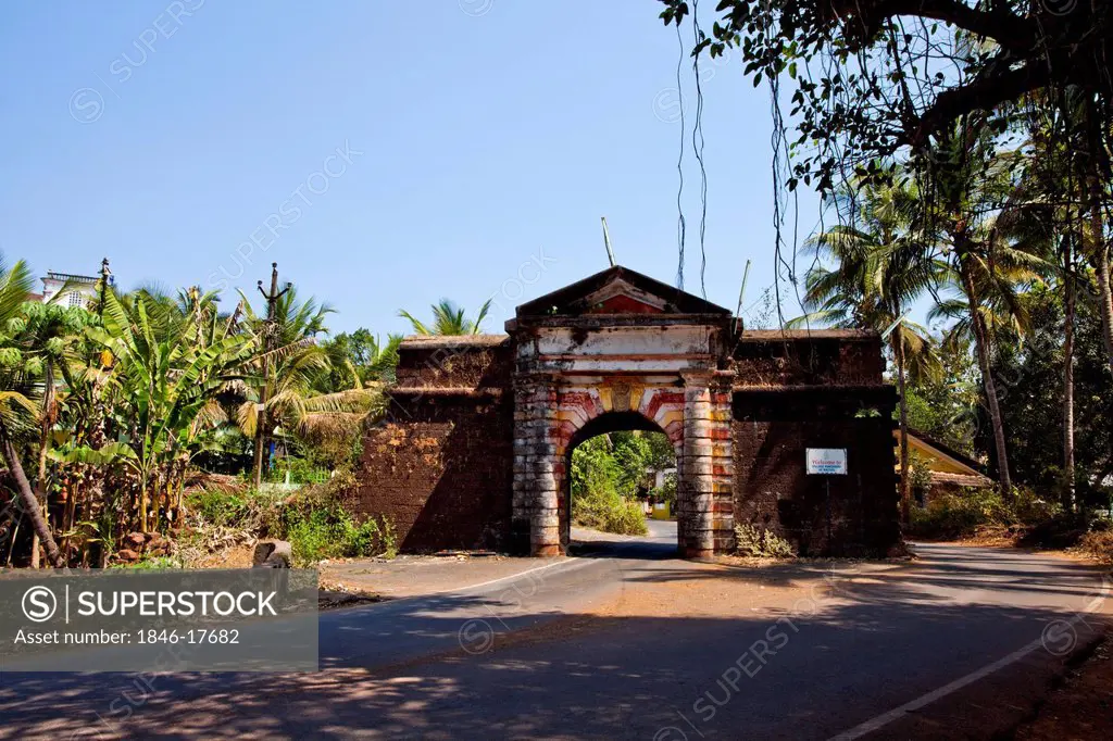 Entrance gate of a church, Rachol Seminary and Church, Rachol, Margao, South Goa, Goa, India