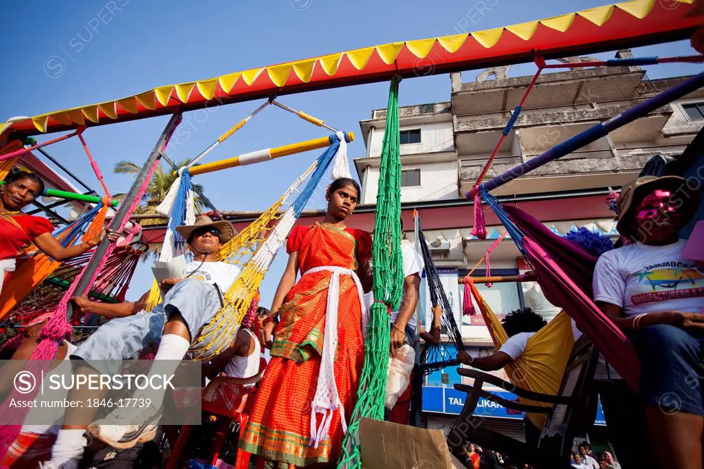 Glimpse at traditional procession in a carnival, Goa Carnivals, Goa, India