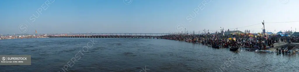 Maha Kumbh at Ganges River, Allahabad, Uttar Pradesh, India