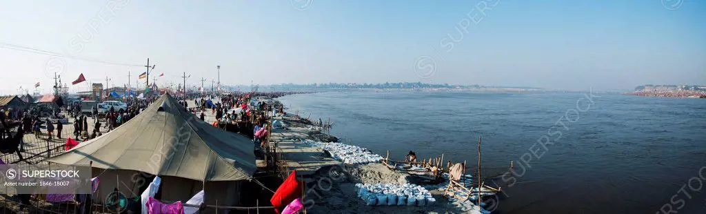 Maha Kumbh at Ganges River, Allahabad, Uttar Pradesh, India