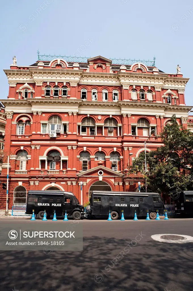 Facade of a government building, Writers Building, Kolkata, West Bengal, India