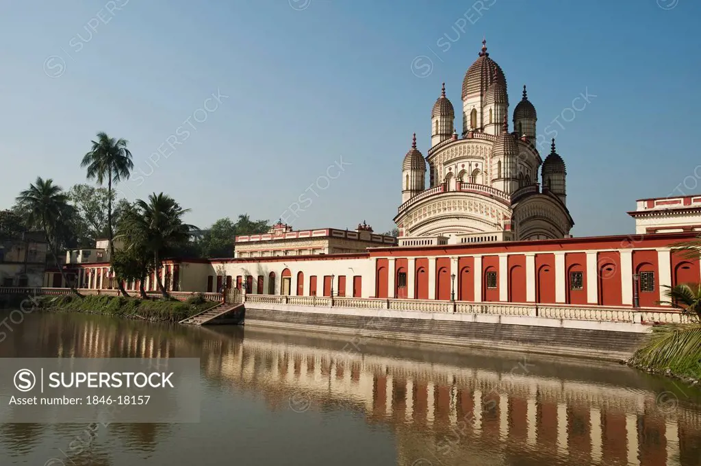 Reflection of a temple on water, Dakshineswar Kali Temple, Kolkata, West Bengal, India