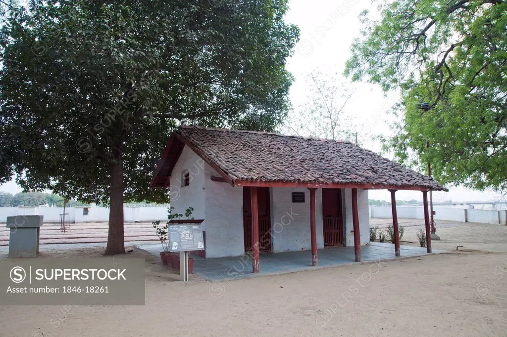 Facade of a hut, Sabarmati Ashram, Ahmedabad, Gujarat, India