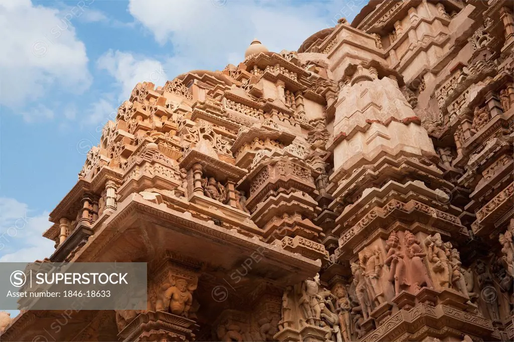 Carving details at a temple, Lakshmana Temple, Khajuraho, Chhatarpur District, Madhya Pradesh, India