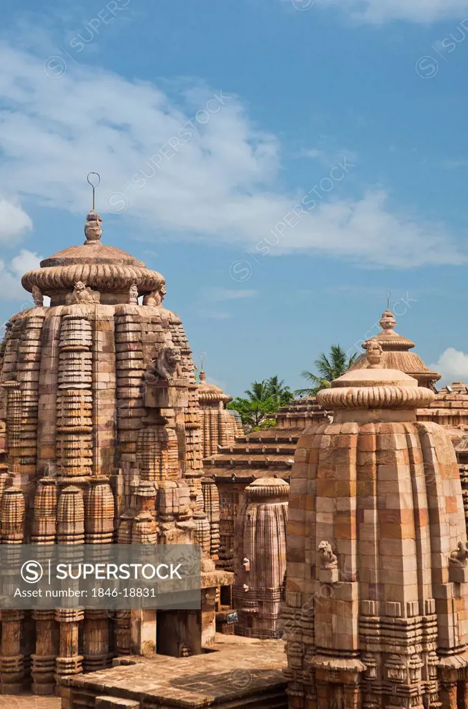Architectural details of a temple, Lingaraja Temple, Bhubaneswar, Orissa, India