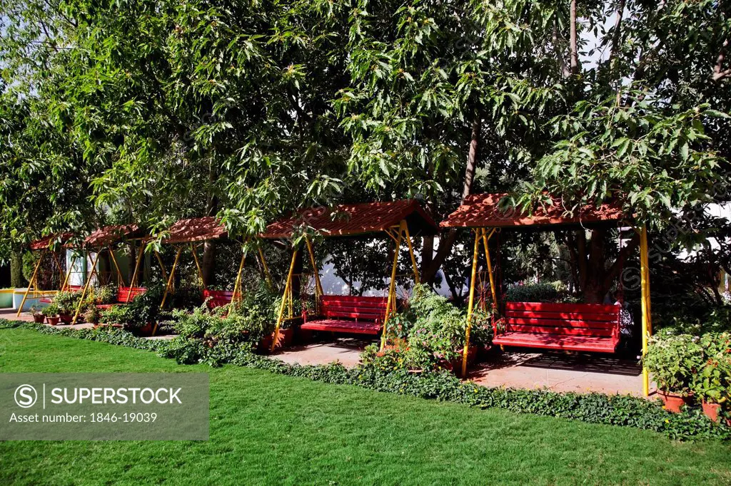 Swing chairs at Peace Park, Mount Abu, Sirohi District, Rajasthan, India