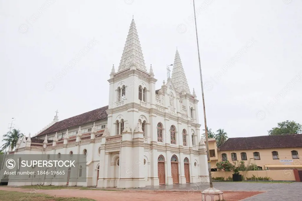 Facade of Santa Cruz Basilica, Fort Cochin, Cochin, Kerala, India