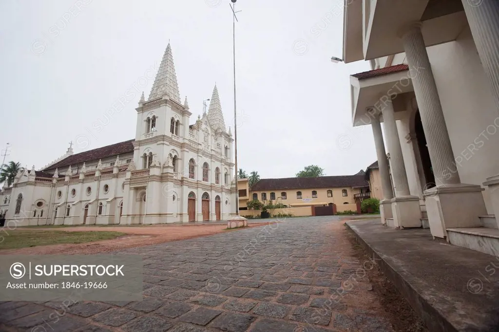 Facade of Santa Cruz Basilica, Fort Cochin, Cochin, Kerala, India