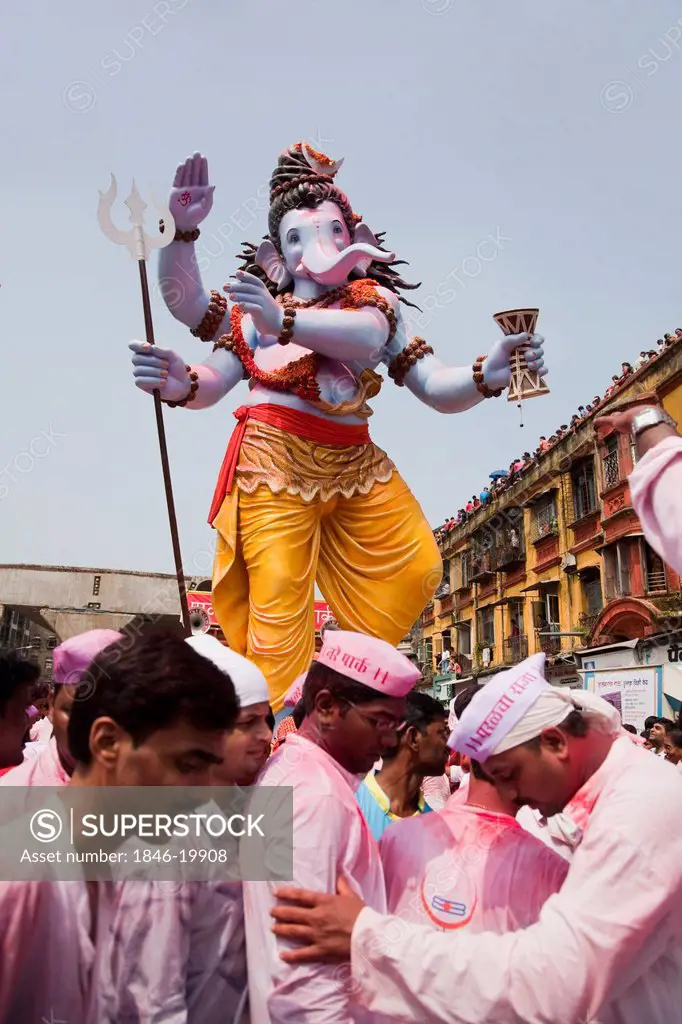 Idol of Lord Ganesha representing Lord Shiva at immersion ceremony, Mumbai, Maharashtra, India