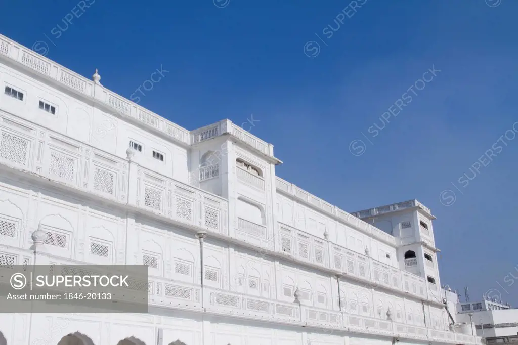 Low angle view of a gurdwara, Golden Temple, Amritsar, Punjab, India