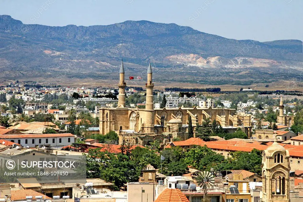 Cityscape with Selimiye Mosque, St. Sophia Cathedral, Nicosia, Cyprus