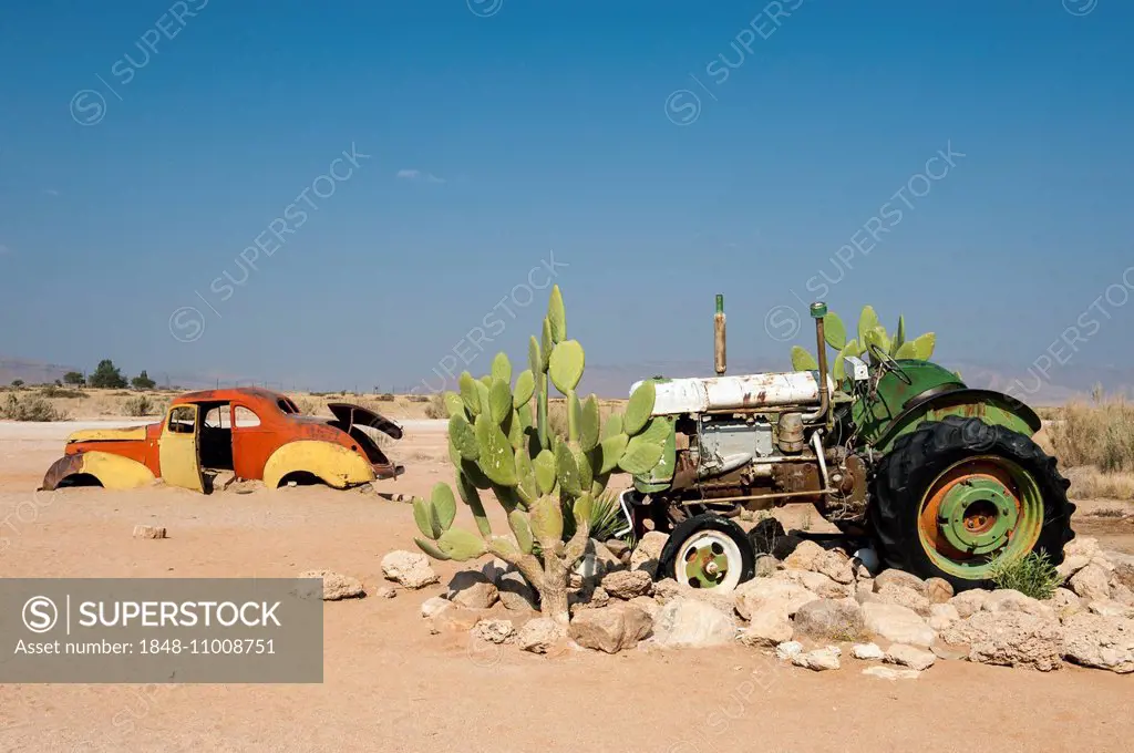 Car and tractor wrecks, Solitaire, Khomas Region, Namibia