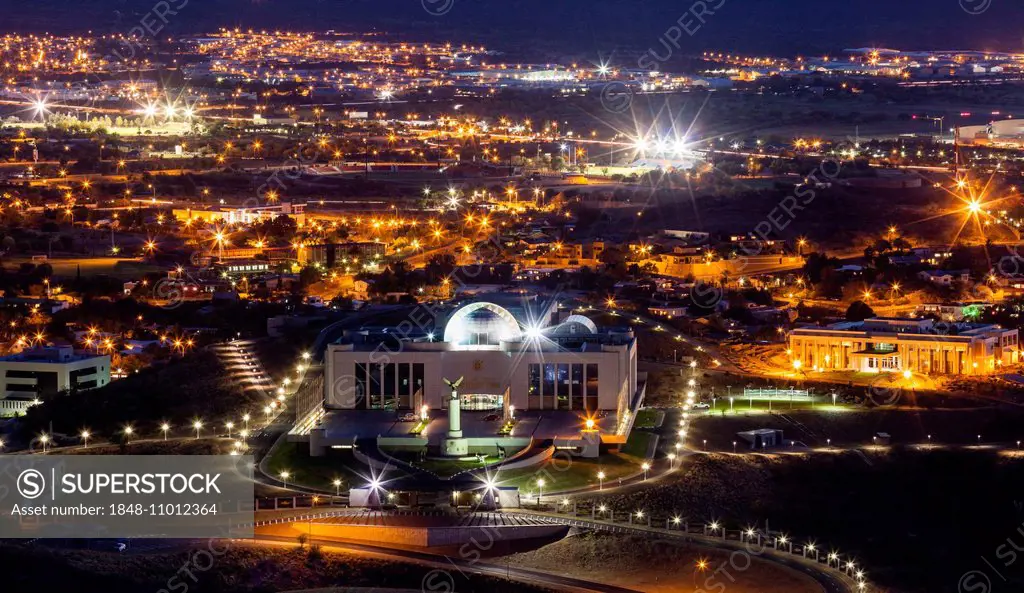 State House of Namibia at night, presidential palace, Windhoek, Namibia