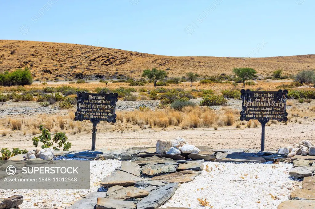 Graves of the former German protection troops, Namib-Naukluft National Park, Namibia