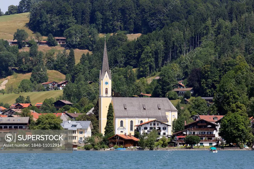 Parish Church of St. Sixtus, Schliersee, Upper Bavaria, Bavaria, Germany