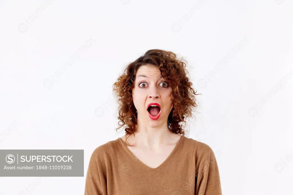 Young woman with a surprised expression