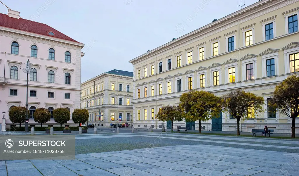Neo-classical façades at Wittelsbacher Platz square, Munich, Upper Bavaria, Bavaria, Germany