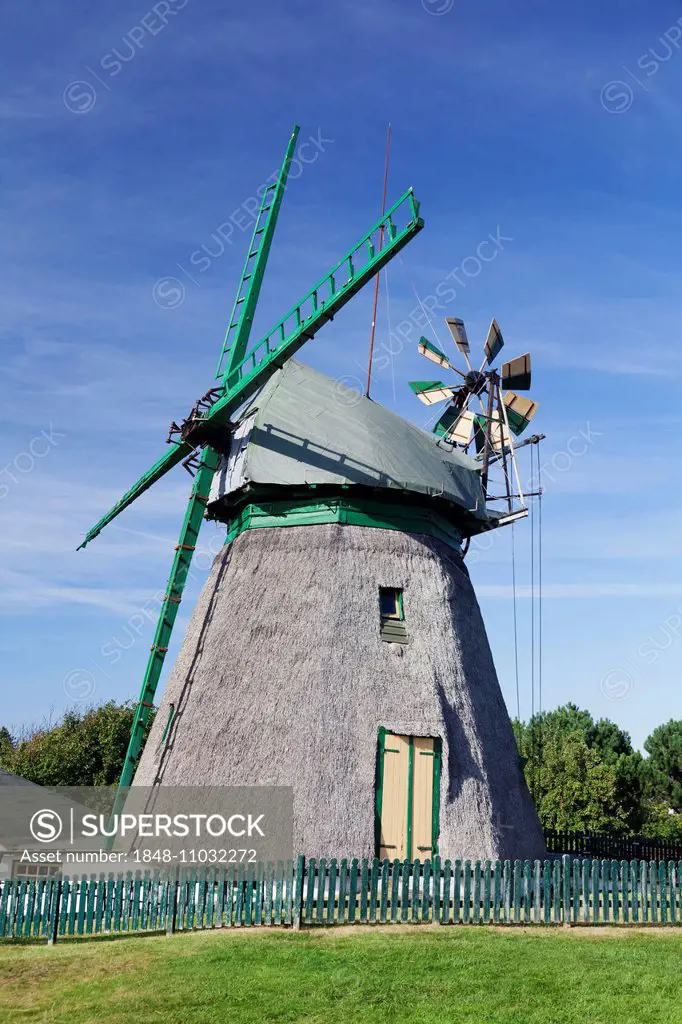 Dutch windmill, Amrum, North Frisia, Schleswig-Holstein, Germany
