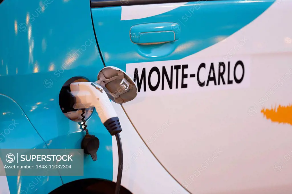 Plug of an electric car, Rallye Monte-Carlo des Energies Nouvelles in 2014, Principality of Monaco