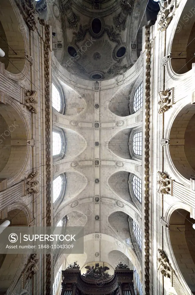 Ceiling construction, Catholic Parish Church of Saint-Sulpice de Paris, Saint-Germain-des-Prés, Paris, Île-de-France, France
