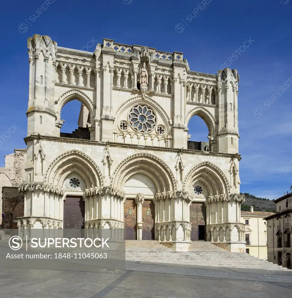 Front of the Cathedral of Cuenca, Castilla-La Mancha, Spain