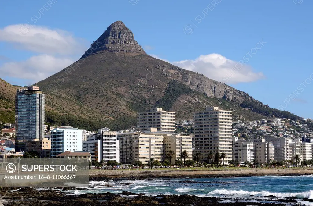 Beach in Cape Town, Lion's Head at the back, Cape Town, Western Cape, South Africa