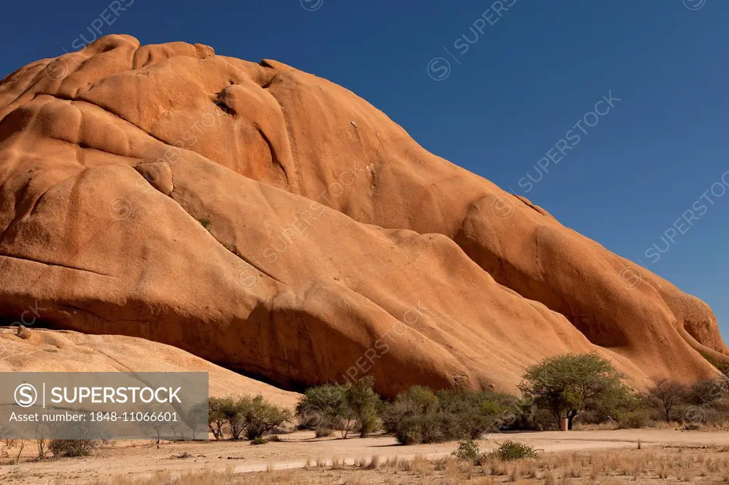 Landscape with rocks around the monadnock of Spitzkoppe Mountain, Namibia