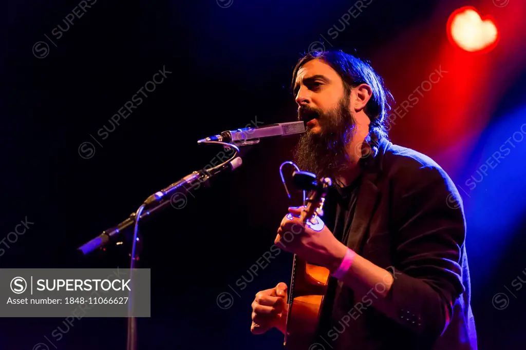 Australian singer and songwriter Scott Matthew performing live in the Schüür concert hall, Lucerne, Switzerland